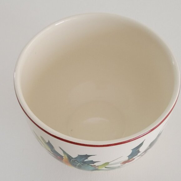 Vintage Lenox Winter Greetings 4" Nesting Bowl, Nuthatch Bird, Holly & Pinecone - Picture 3 of 8